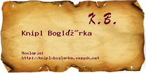 Knipl Boglárka névjegykártya